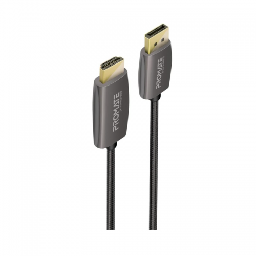 Promate displayport to hdtv moniter cable, uhd 4k@60hz dp to hdmi video display cord with gold platted connectors, 2m nylon braided cable, 18gbps transmission speed for imac, lenovo, hp,prolink-dp-200